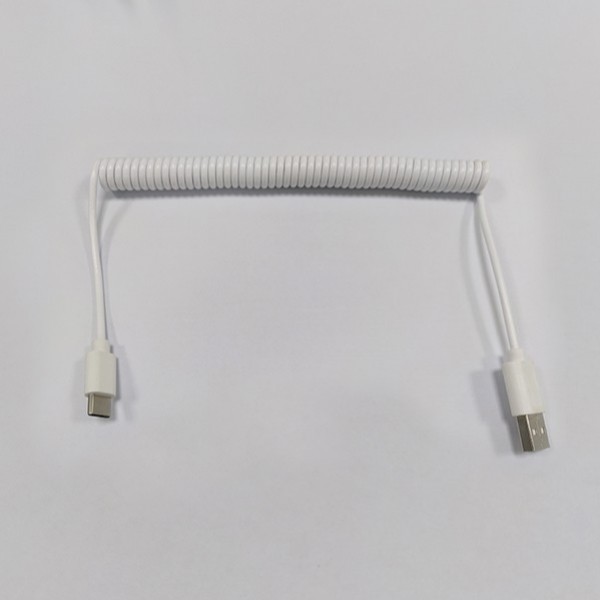 彈簧Type-C數(shù)據(jù)線，高彈性PU拉伸快充USB-C線